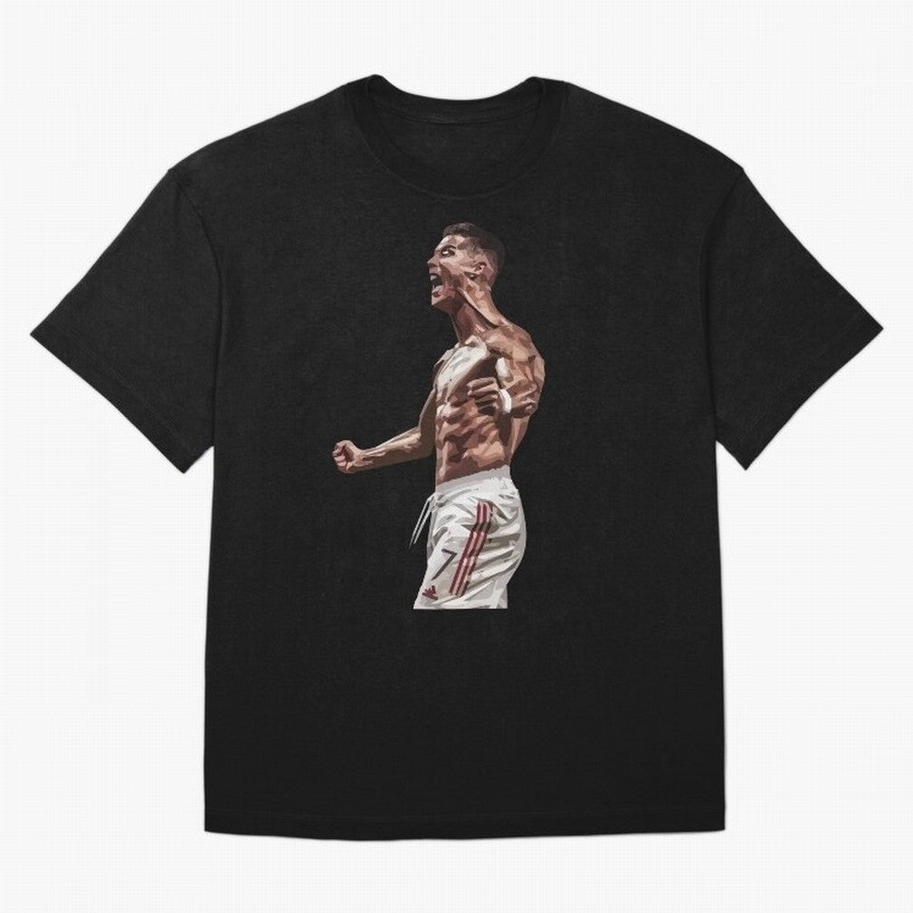 Cristiano Ronaldo - Celebration - CR7 - Black Oversized T-Shirt Bring Legendary Rivalry Energy to FIFA World Cup 2026 for Fans of CR7 and Netherlands, Bringing Football Passion, Legendary Performances, Festival Vibes and Supporter Community; Ideal