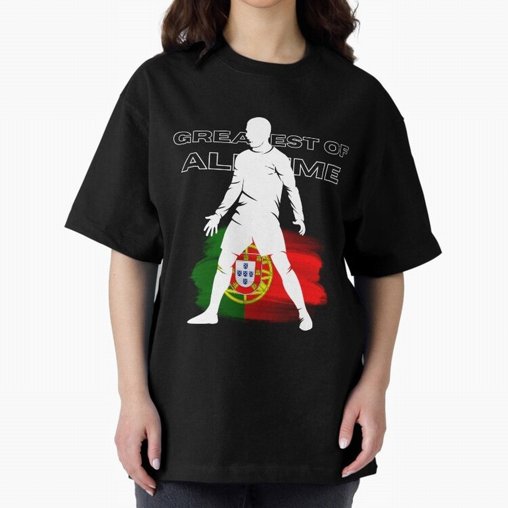 Cristiano Ronaldo Portugal Greatest Of All Time Oversized T-Shirt Experience FIFA World Cup 2026 Group Stage Inspired by Cristiano Ronaldo, Argentina and Brazil Energy, Vintage Soccer Flavor, Modern Football Stars, National Flags and Final Night