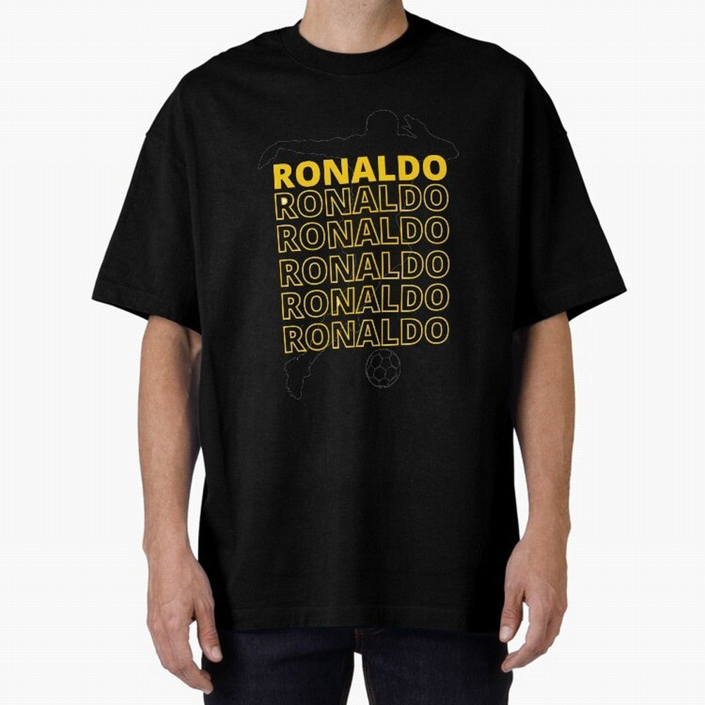 Ronaldo Oversized T-Shirt Carry the Dream of FIFA World Cup 2026 Group Stage Spirit, with Germany, Neymar, Championship Spirit, Famous Goals, Roaring Crowds and International Football Unity; Ideal for Football Dads, Football Moms, Friends,