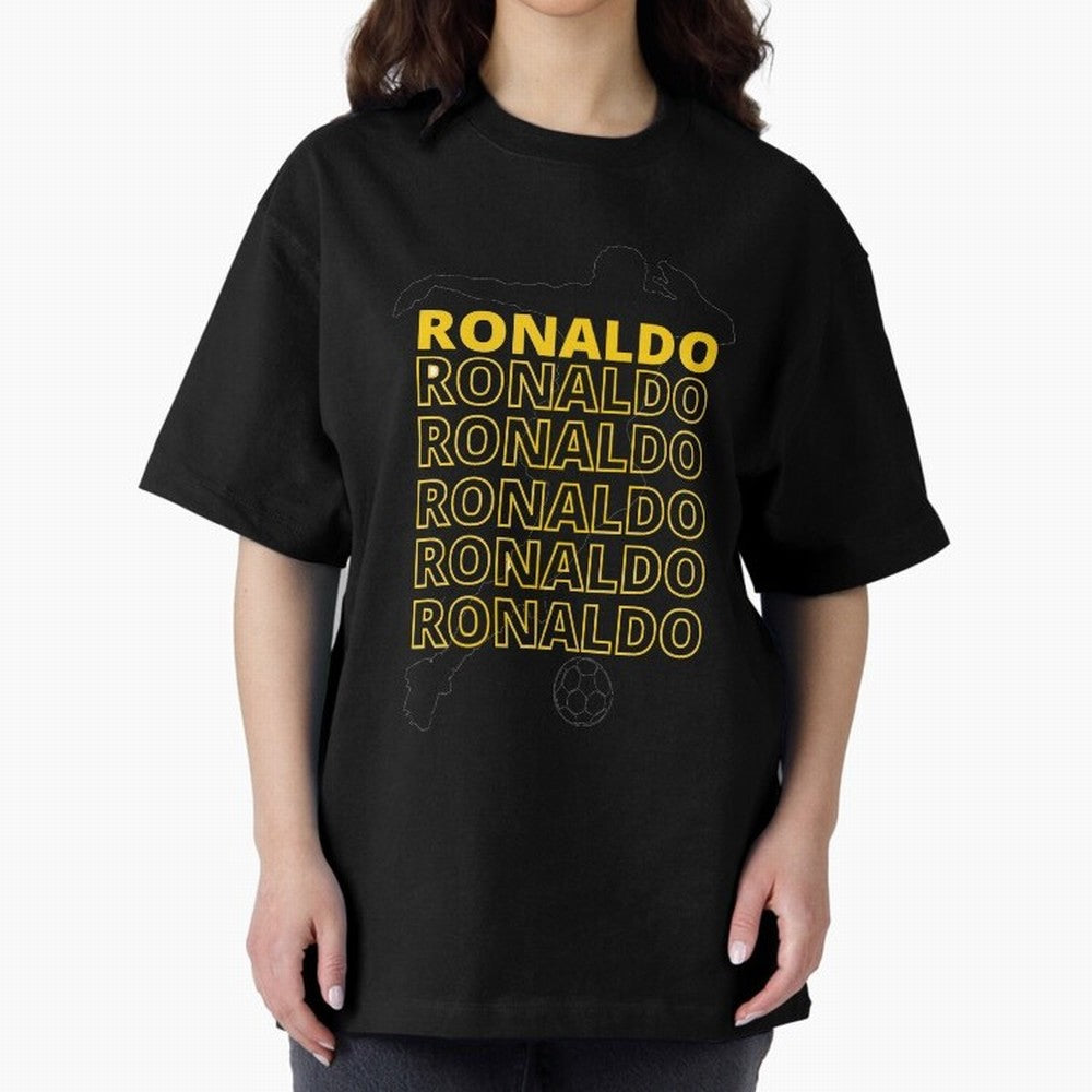 Ronaldo Oversized T-Shirt Carry the Dream of FIFA World Cup 2026 Group Stage Spirit, with Germany, Neymar, Championship Spirit, Famous Goals, Roaring Crowds and International Football Unity; Ideal for Football Dads, Football Moms, Friends,