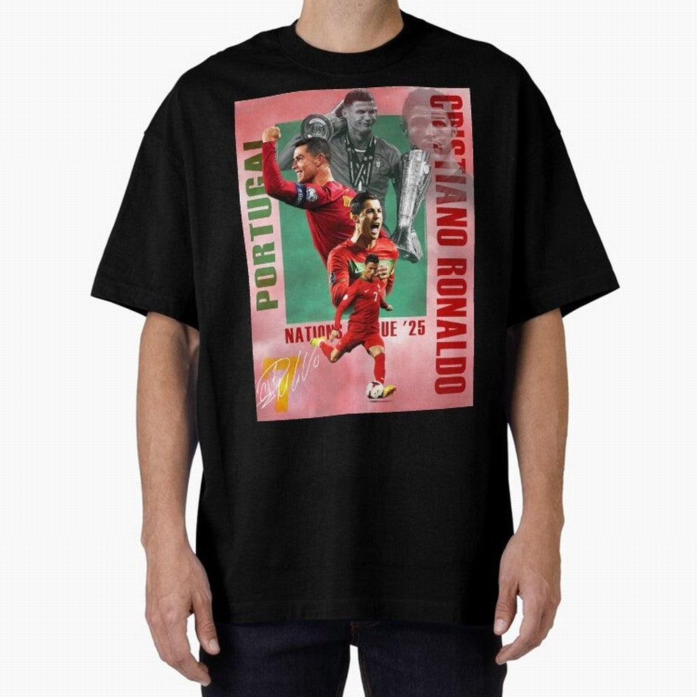 Cristiano Ronaldo Portugal Football Legend Oversized T-Shirt Bring Match Day Fire to the FIFA World Cup 2026 Journey through Mbappe and Neymar Highlights, Argentina, France and Brazil Pride, Stadium Memories, Football Loyalty, International Chants