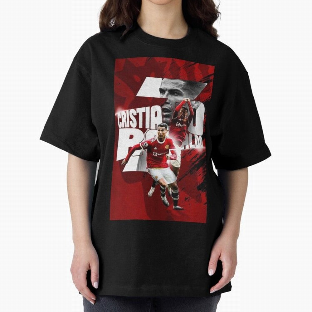 Cristiano Ronaldo Illustration Oversized T-Shirt Capture Stadium Memories from Match Day Hype around FIFA World Cup 2026 USA Canada Mexico, Cristiano Ronaldo, Haaland and CR7, Argentina, Tournament Hype, Historic Matchups, Family Viewing Parties