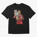 Cristiano Ronaldo Oversized T-Shirt Follow FIFA World Cup 2026 USA Canada Mexico Spirit, Filled with England and Germany, CR7 and Messi, Vintage Soccer Flavor, Modern Football Stars, National Flags and Final Night Emotion; Great for Watch Parties,