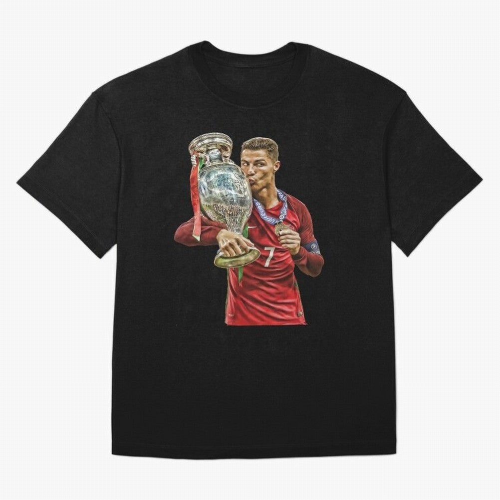 Cristiano Ronaldo Oversized T-Shirt Follow FIFA World Cup 2026 USA Canada Mexico Spirit, Filled with England and Germany, CR7 and Messi, Vintage Soccer Flavor, Modern Football Stars, National Flags and Final Night Emotion; Great for Watch Parties,