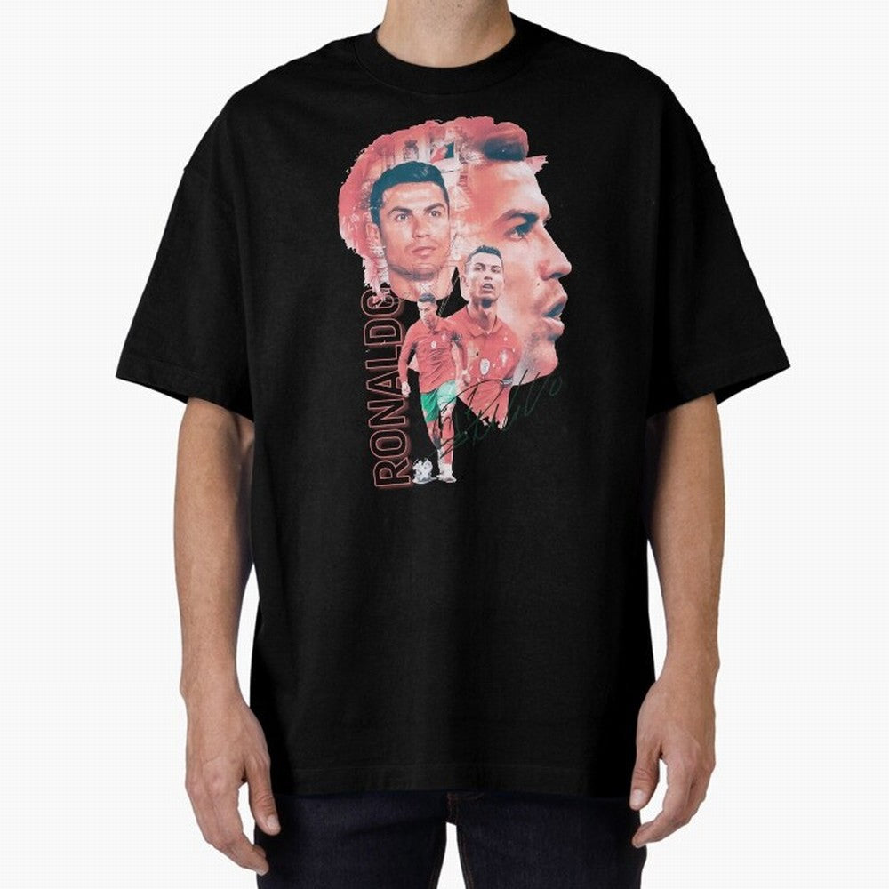 Cristiano Ronaldo Design Oversized T-Shirt Bring Match Day Fire to Match Day Hype around FIFA World Cup 2026, Neymar, Argentina and Brazil, Classic Soccer Heritage, Championship Pressure, Fan Loyalty and International Pride; Great for Supporters