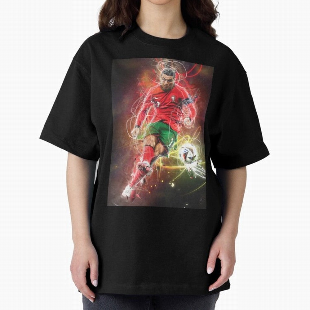 Cristiano Ronaldo Oversized T-Shirt Treasure FIFA World Cup 2026 for Fans of Mbappe and Neymar and Spain, Bringing Football History, Final Match Energy, Crowd Noise and Once in a Lifetime Moments; Great for Watch Parties, Sports Bars, Family