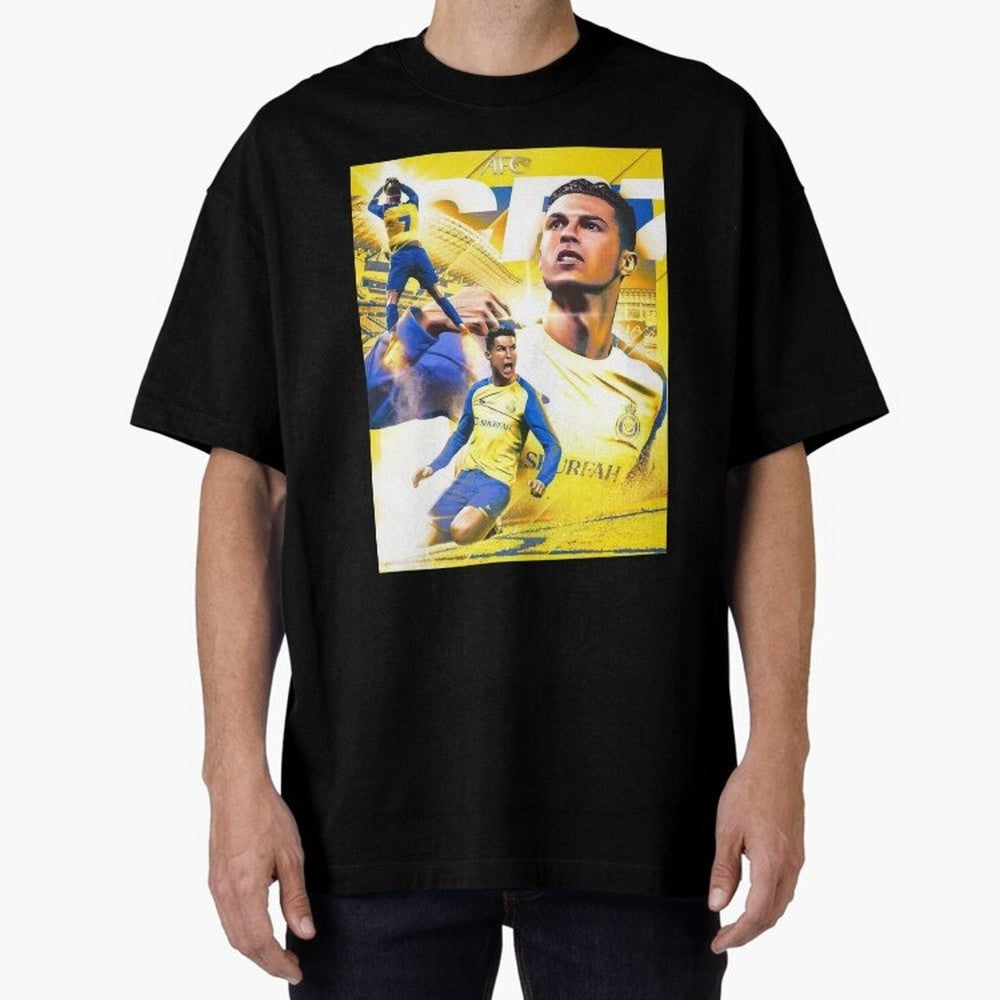 Cristiano Ronaldo Al-Nassr Football Club Oversized T-Shirt Step into the FIFA World Cup 2026 Group Stage Journey through Haaland Highlights, Netherlands Pride, Worldwide Fan Energy, Dramatic Goals, Stadium Lights and Championship Celebrations; Made