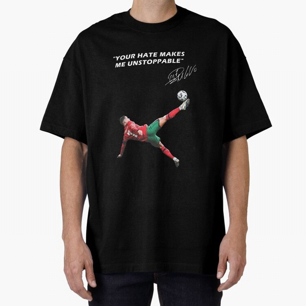 Cristiano Ronaldo Footballer Oversized T-Shirt Celebrate Golden Goal Energy in the FIFA World Cup 2026 Journey through CR7 and Messi Highlights, Spain and Netherlands Pride, Football History, Final Match Energy, Crowd Noise and Once in a Lifetime