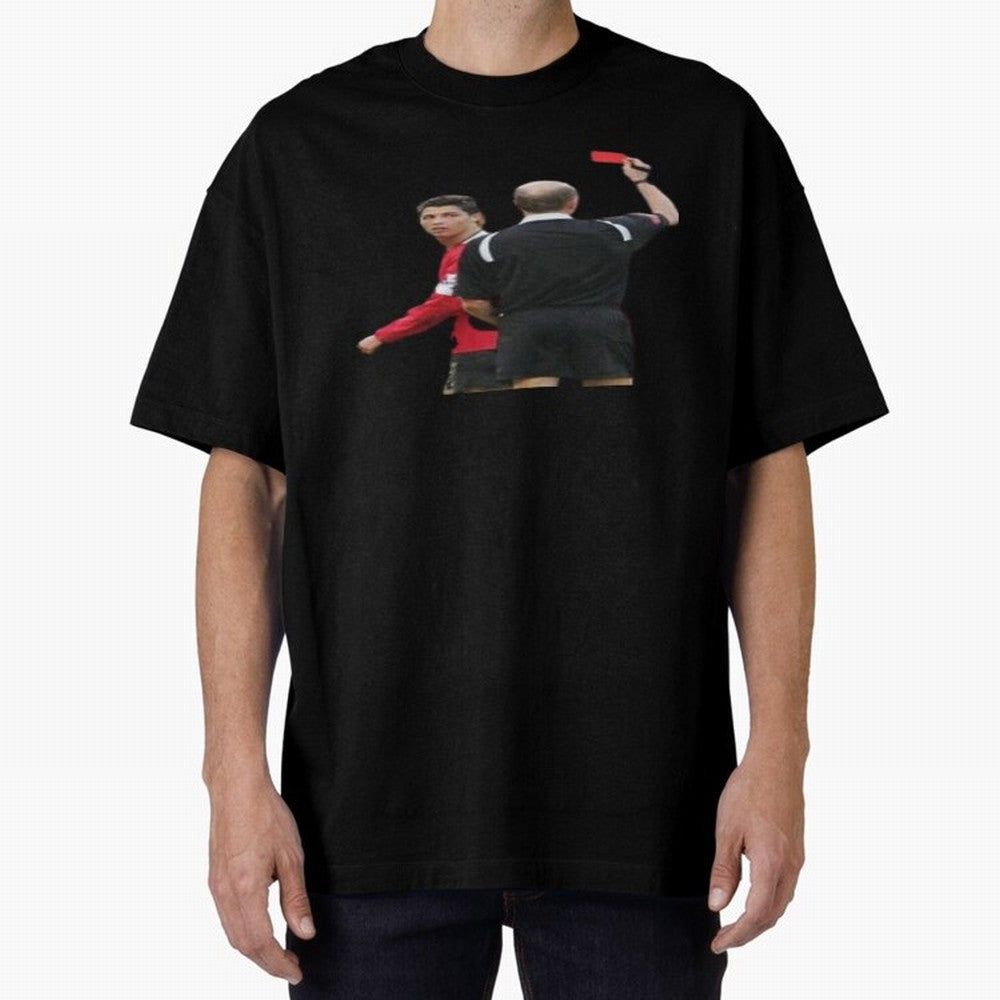 Cristiano Ronaldo Red Card Oversized T-Shirt Feel the Roar of Match Day Hype around FIFA World Cup 2026 USA Canada Mexico, Haaland and Mbappe, Spain and Netherlands, Worldwide Fan Energy, Dramatic Goals, Stadium Lights and Championship