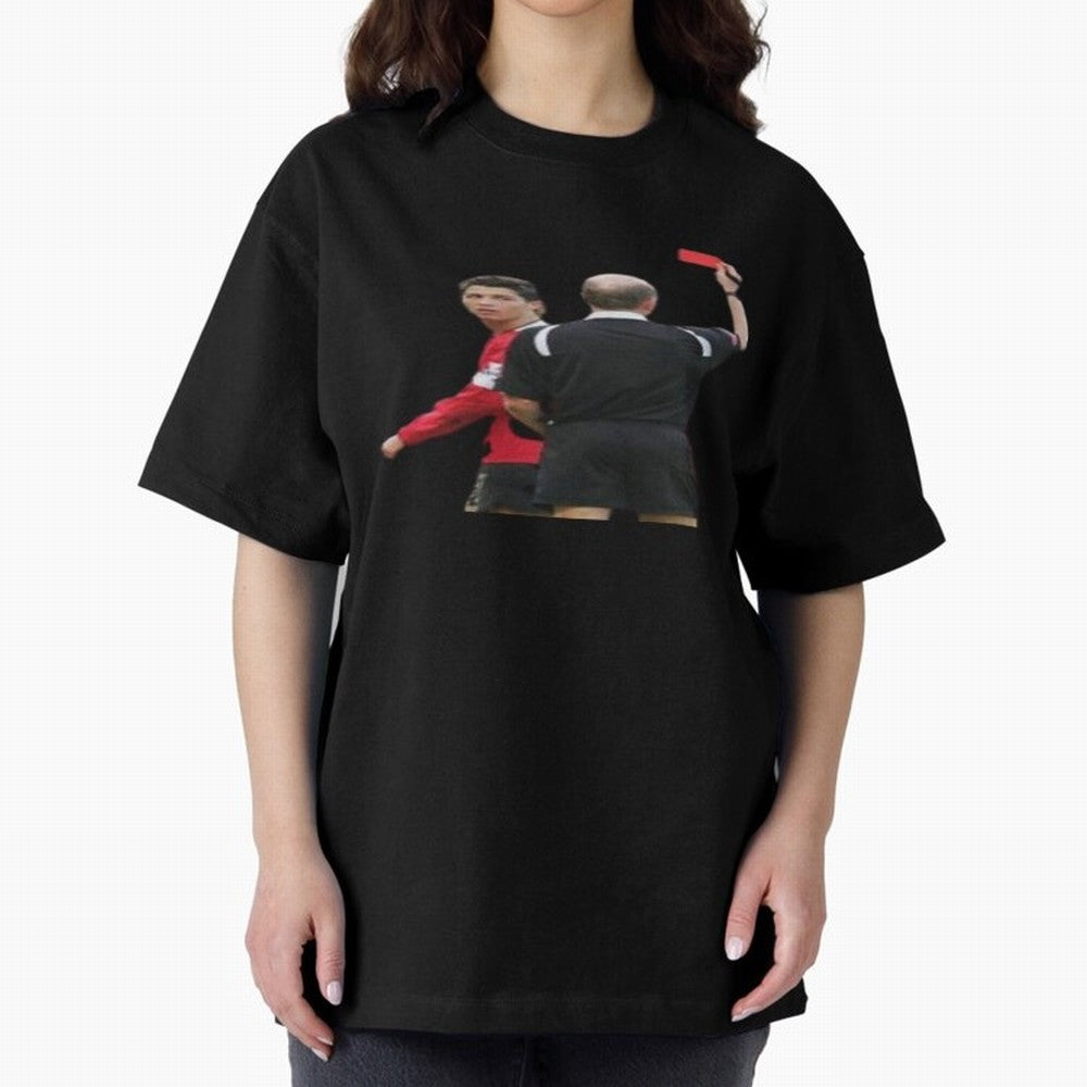 Cristiano Ronaldo Red Card Oversized T-Shirt Feel the Roar of Match Day Hype around FIFA World Cup 2026 USA Canada Mexico, Haaland and Mbappe, Spain and Netherlands, Worldwide Fan Energy, Dramatic Goals, Stadium Lights and Championship