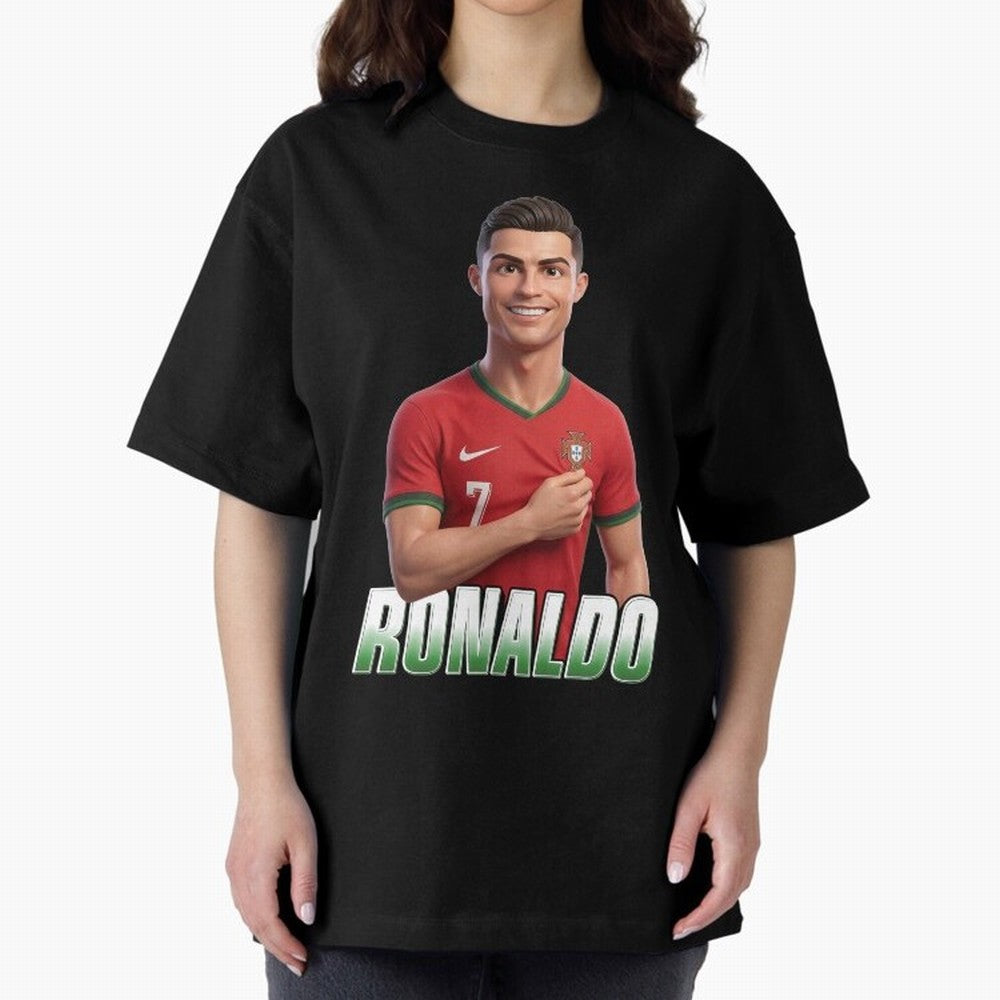 Ronaldo Oversized T-Shirt Show Your Stadium Side during FIFA World Cup 2026 Group Stage for Fans of Mbappe and Neymar and Argentina, Bringing Global Supporter Spirit, Legendary Goals, National Colors and Tournament Celebration; Perfect for Fans,