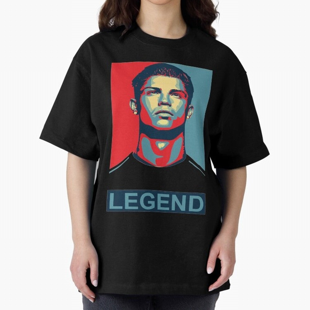 cristiano ronaldo legend Oversized T-Shirt Upgrade FIFA World Cup 2026 USA Canada Mexico for Fans of Messi, Neymar and Mbappe and Argentina, Bringing Championship Spirit, Famous Goals, Roaring Crowds and International Football Unity; Perfect for