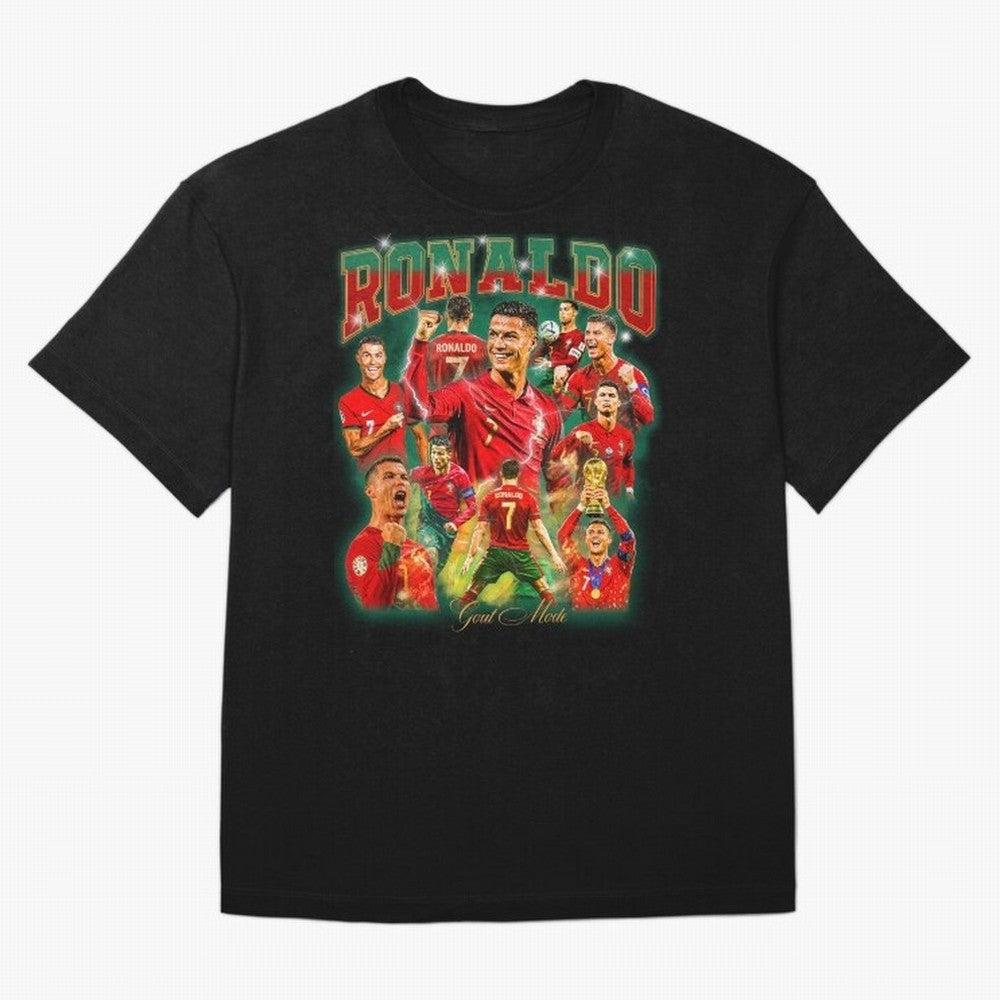 Ronaldo Vintage Bootleg Design Oversized T-Shirt Celebrate Classic Football Spirit in Match Day Hype around FIFA World Cup 2026, Haaland and Mbappe, France, Global Supporter Spirit, Legendary Goals, National Colors and Tournament Celebration; Ideal