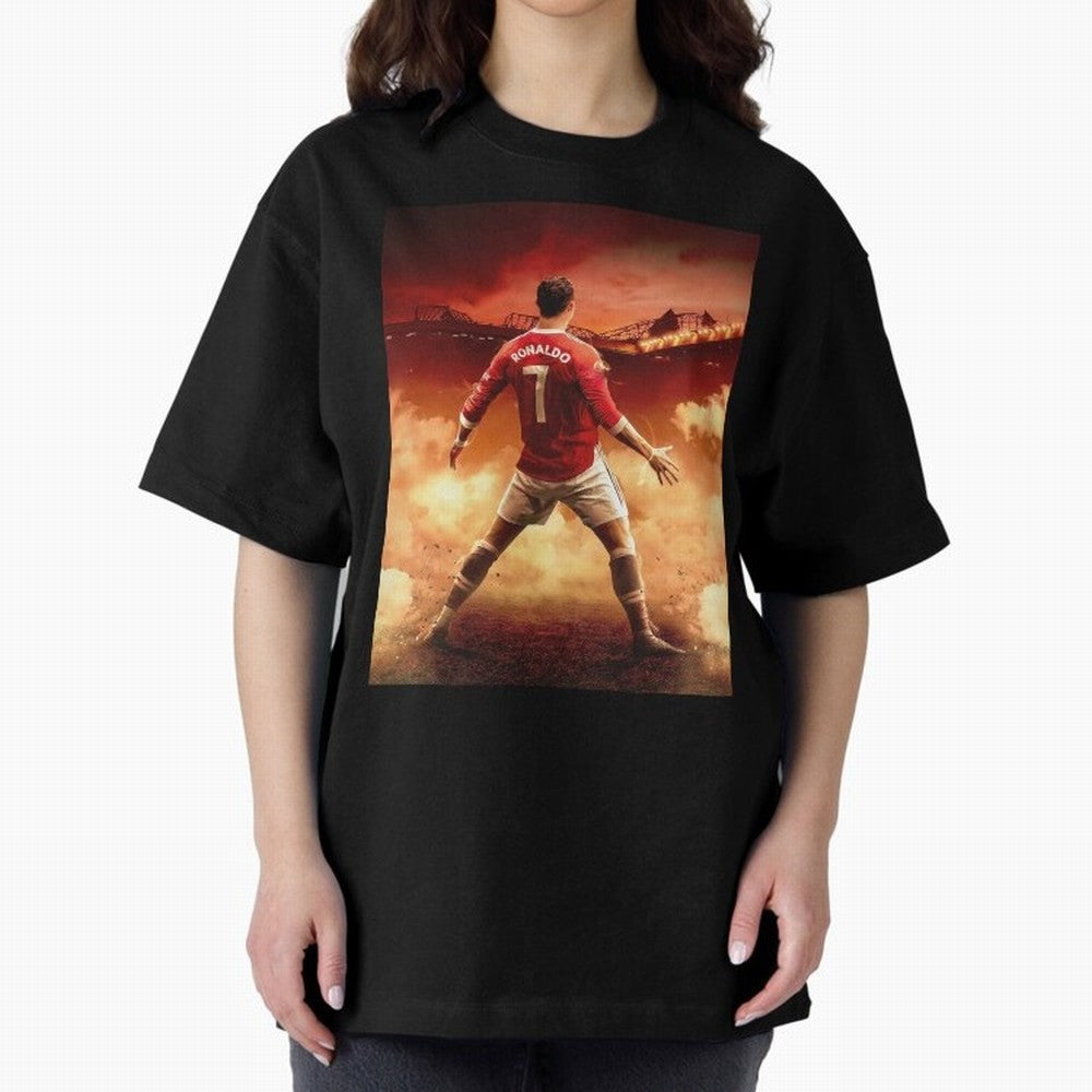 Ronaldo Cr7 Siuuu Manchester,Ronaldo Gifts,Ronaldo Cover,Ronaldo Prints Oversized T-Shirt Feel International Energy from FIFA World Cup 2026 for Fans of CR7 and Messi and Argentina, France and Brazil, Bringing Fan Favorite Moments, National Team