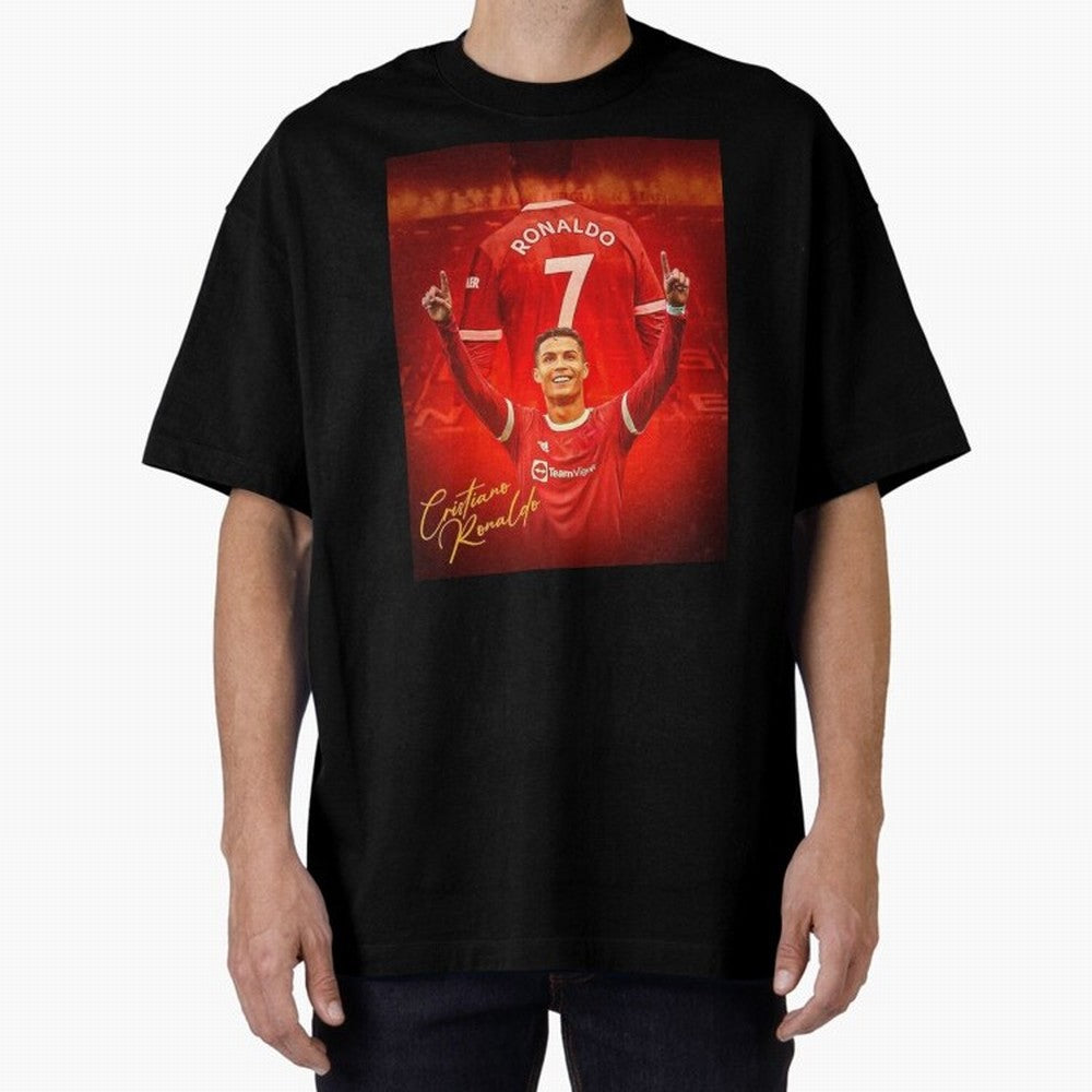 Cristiano Ronaldo Poster Oversized T-Shirt Stand with FIFA World Cup 2026 Group Stage Spirit, Centered on Brazil, Haaland and Mbappe, Classic Soccer Heritage, Championship Pressure, Fan Loyalty and International Pride; Ideal for Football Dads,