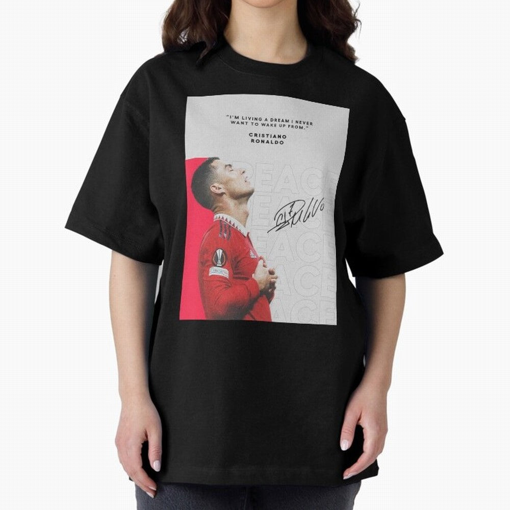 PEACE OF MIND Oversized T-Shirt Show Up for the Glory of FIFA World Cup 2026 for Fans of CR7 and France, Bringing Worldwide Fan Energy, Dramatic Goals, Stadium Lights and Championship Celebrations; Made for Die Hard Supporters, Soccer Lovers, Game