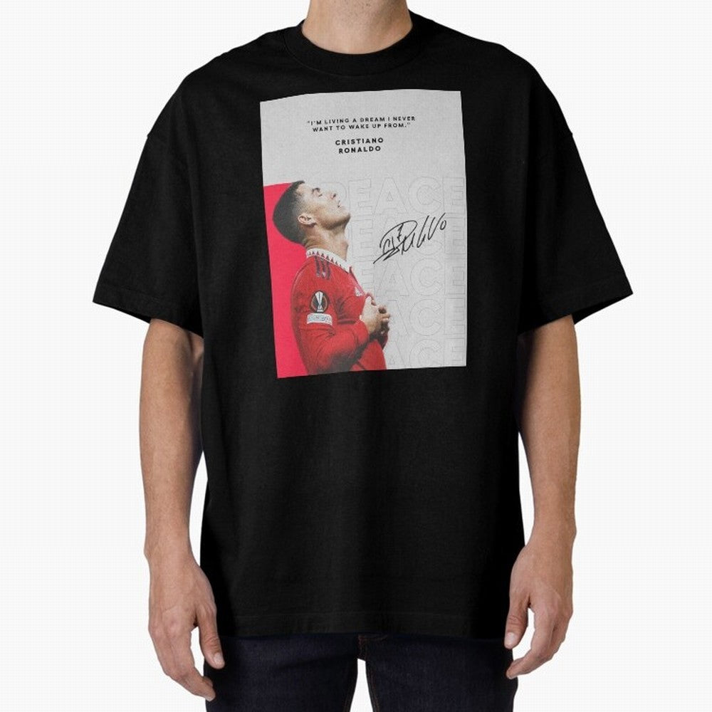PEACE OF MIND Oversized T-Shirt Show Up for the Glory of FIFA World Cup 2026 for Fans of CR7 and France, Bringing Worldwide Fan Energy, Dramatic Goals, Stadium Lights and Championship Celebrations; Made for Die Hard Supporters, Soccer Lovers, Game