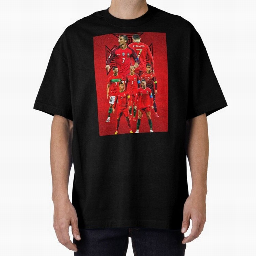 ronaldo Oversized T-Shirt Celebrate Rivalries and Pride in Match Day Hype around FIFA World Cup 2026, Messi, CR7 and Mbappe, Portugal, Spain and Germany, Stadium Memories, Football Loyalty, International Chants and Championship Tradition; Built for