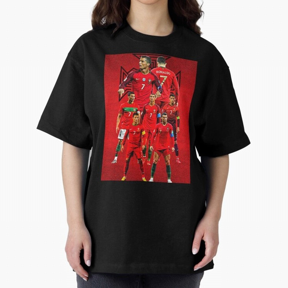 ronaldo Oversized T-Shirt Celebrate Rivalries and Pride in Match Day Hype around FIFA World Cup 2026, Messi, CR7 and Mbappe, Portugal, Spain and Germany, Stadium Memories, Football Loyalty, International Chants and Championship Tradition; Built for