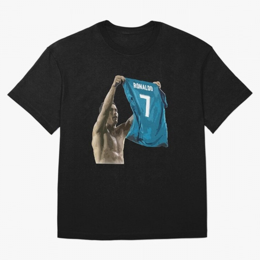 Cristiano Ronaldo celebration goal against Barcelona Oversized T-Shirt Celebrate FIFA World Cup 2026 for Fans of Messi and England and Germany, Bringing Football Festival Excitement, Trophy Ambitions, Country Rivalries and Star Player Buzz; Perfect