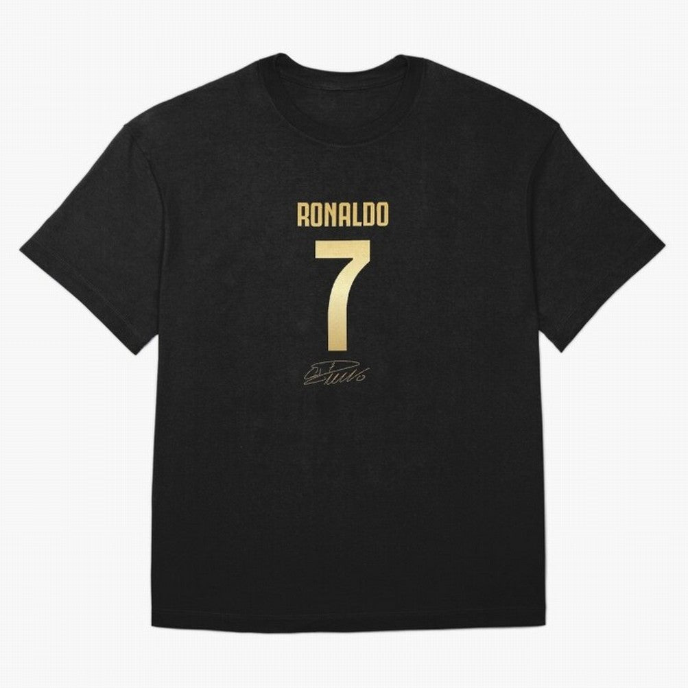 CR7 Cristiano Ronaldo Black And Gold Luxury Drawstring Bag Oversized T-Shirt Fuel the Hype around FIFA World Cup 2026 Spirit, Celebrating Germany, Mbappe, Football Passion, Legendary Performances, Festival Vibes and Supporter Community; Ideal for