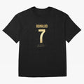 CR7 Cristiano Ronaldo Black And Gold Luxury Drawstring Bag Oversized T-Shirt Fuel the Hype around FIFA World Cup 2026 Spirit, Celebrating Germany, Mbappe, Football Passion, Legendary Performances, Festival Vibes and Supporter Community; Ideal for