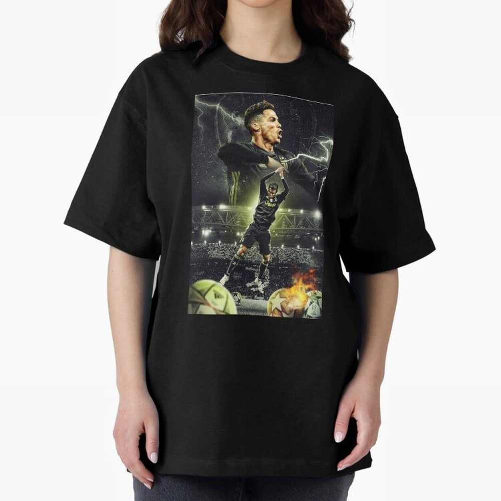 Ronaldo Illustration iPhone Case Oversized T-Shirt Fuel the Hype around FIFA World Cup 2026 Celebrating Haaland and Mbappe, Spain Energy, Football Festival Excitement, Trophy Ambitions, Country Rivalries and Star Player Buzz; Perfect for People Who