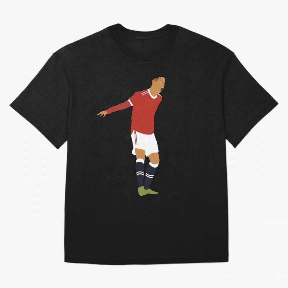 Cristiano Ronaldo Manchester United Oversized T-Shirt Capture FIFA World Cup 2026 Group Stage with Haaland and Mbappe, France Energy, Championship Spirit, Famous Goals, Roaring Crowds and International Football Unity; Great for Watch Parties,