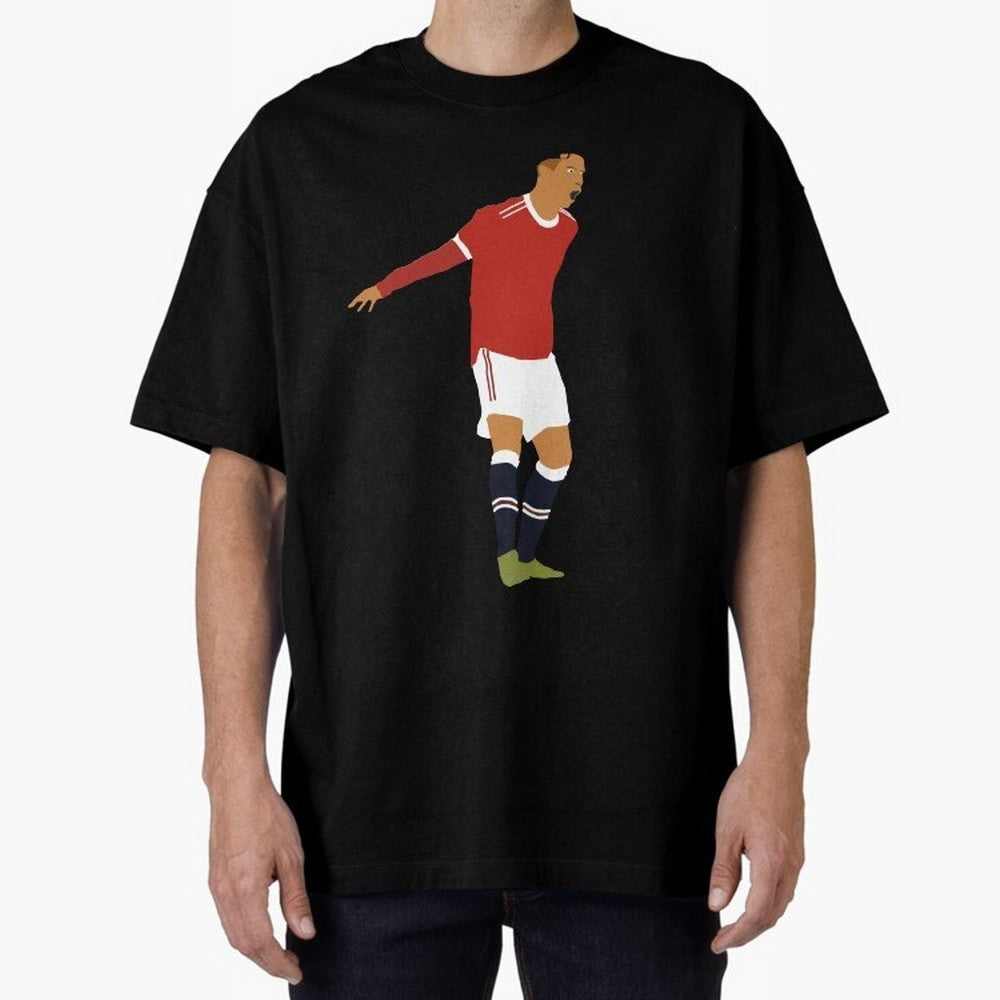 Cristiano Ronaldo Manchester United Oversized T-Shirt Capture FIFA World Cup 2026 Group Stage with Haaland and Mbappe, France Energy, Championship Spirit, Famous Goals, Roaring Crowds and International Football Unity; Great for Watch Parties,