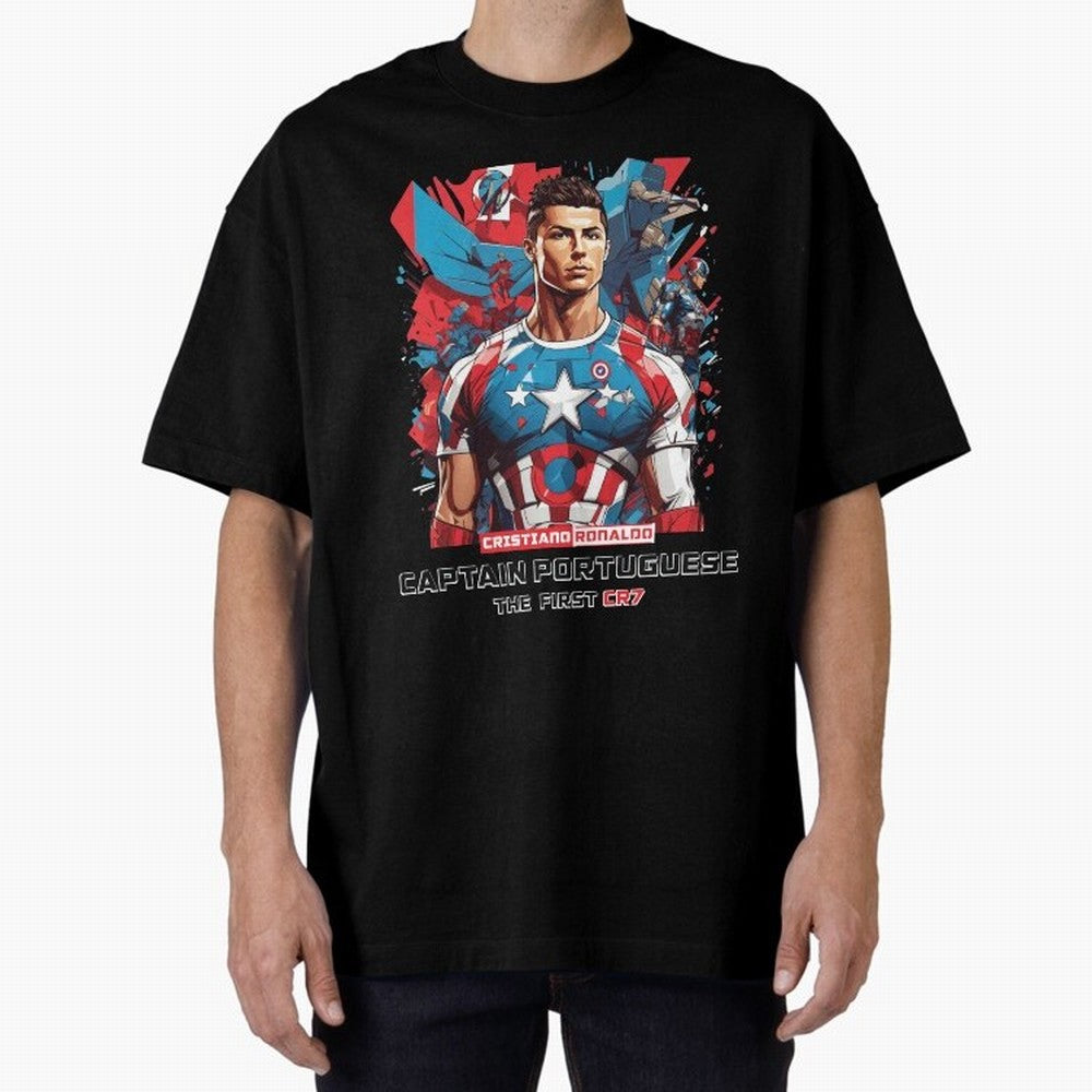 Cristiano Ronaldo Captain Portuguese Oversized T-Shirt Treasure Global Football Passion for FIFA World Cup 2026 USA Canada Mexico, Centered on CR7, Argentina, Goal Celebration Energy, Supporter Heritage, Football Icons and Worldwide Tournament Joy;