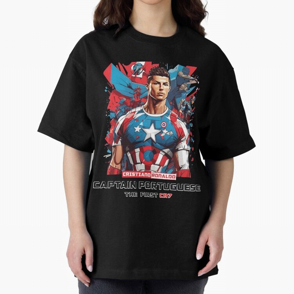 Cristiano Ronaldo Captain Portuguese Oversized T-Shirt Treasure Global Football Passion for FIFA World Cup 2026 USA Canada Mexico, Centered on CR7, Argentina, Goal Celebration Energy, Supporter Heritage, Football Icons and Worldwide Tournament Joy;
