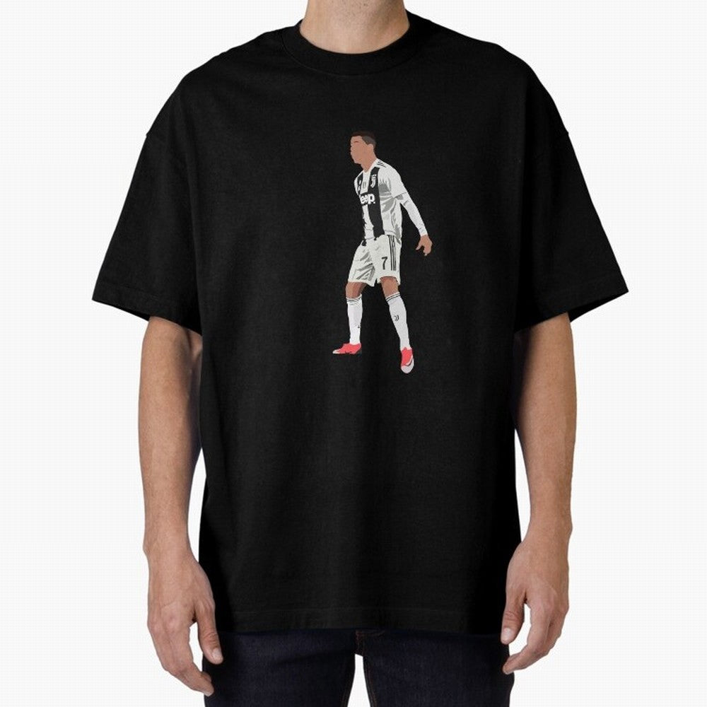 Cristiano Ronaldo Oversized T-Shirt Follow the Road to FIFA World Cup 2026 USA Canada Mexico for Fans of Messi, CR7 and Mbappe and Argentina, France and Brazil, Bringing Vintage Soccer Flavor, Modern Football Stars, National Flags and Final Night