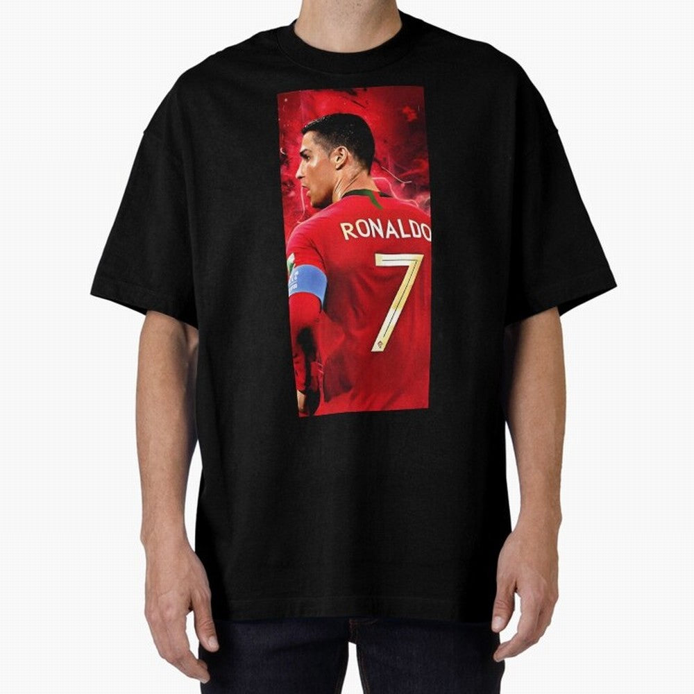 Cristiano Ronaldo Oversized T-Shirt Represent the Passion of Global Football Passion for FIFA World Cup 2026 USA Canada Mexico, Inspired by Messi, Neymar and Mbappe, England and Germany, Championship Spirit, Famous Goals, Roaring Crowds and