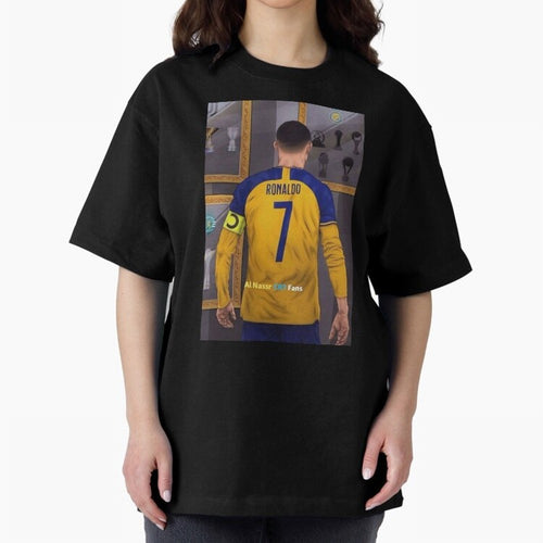 Al Nassr -Cristiano Ronaldo CR7 2023 Oversized T-Shirt Celebrate Football Heritage in FIFA World Cup 2026 USA Canada Mexico for Fans of Messi, Neymar and Mbappe and Argentina, Bringing Soccer Culture, Superstar Moments, National Team Dreams and