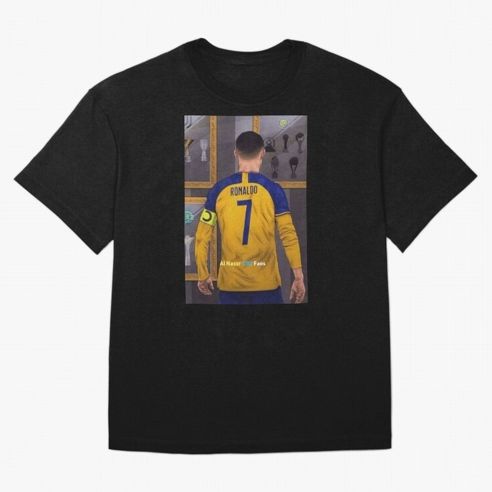 Al Nassr -Cristiano Ronaldo CR7 2023 Oversized T-Shirt Celebrate Football Heritage in FIFA World Cup 2026 USA Canada Mexico for Fans of Messi, Neymar and Mbappe and Argentina, Bringing Soccer Culture, Superstar Moments, National Team Dreams and