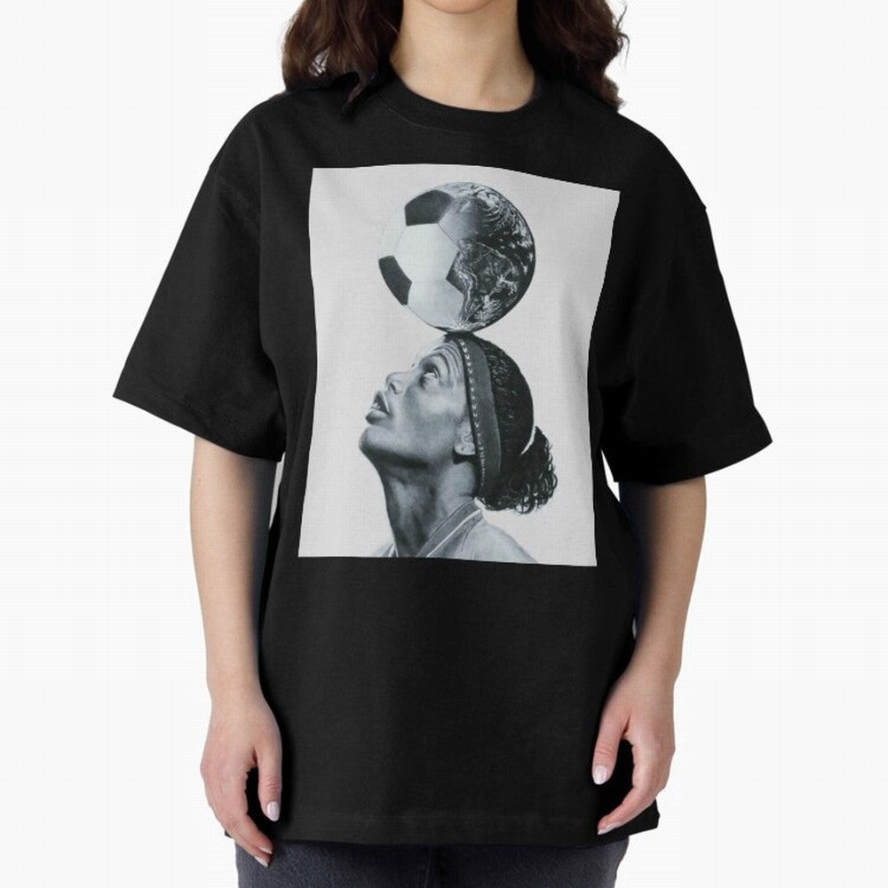 Art Ronaldinho Illustration Oversized T-Shirt Make Your Look Match FIFA World Cup 2026 Group Stage Spirit, Filled with Portugal, Spain and Germany, Mbappe, Tournament Hype, Historic Matchups, Family Viewing Parties and Global Sports Pride; Created