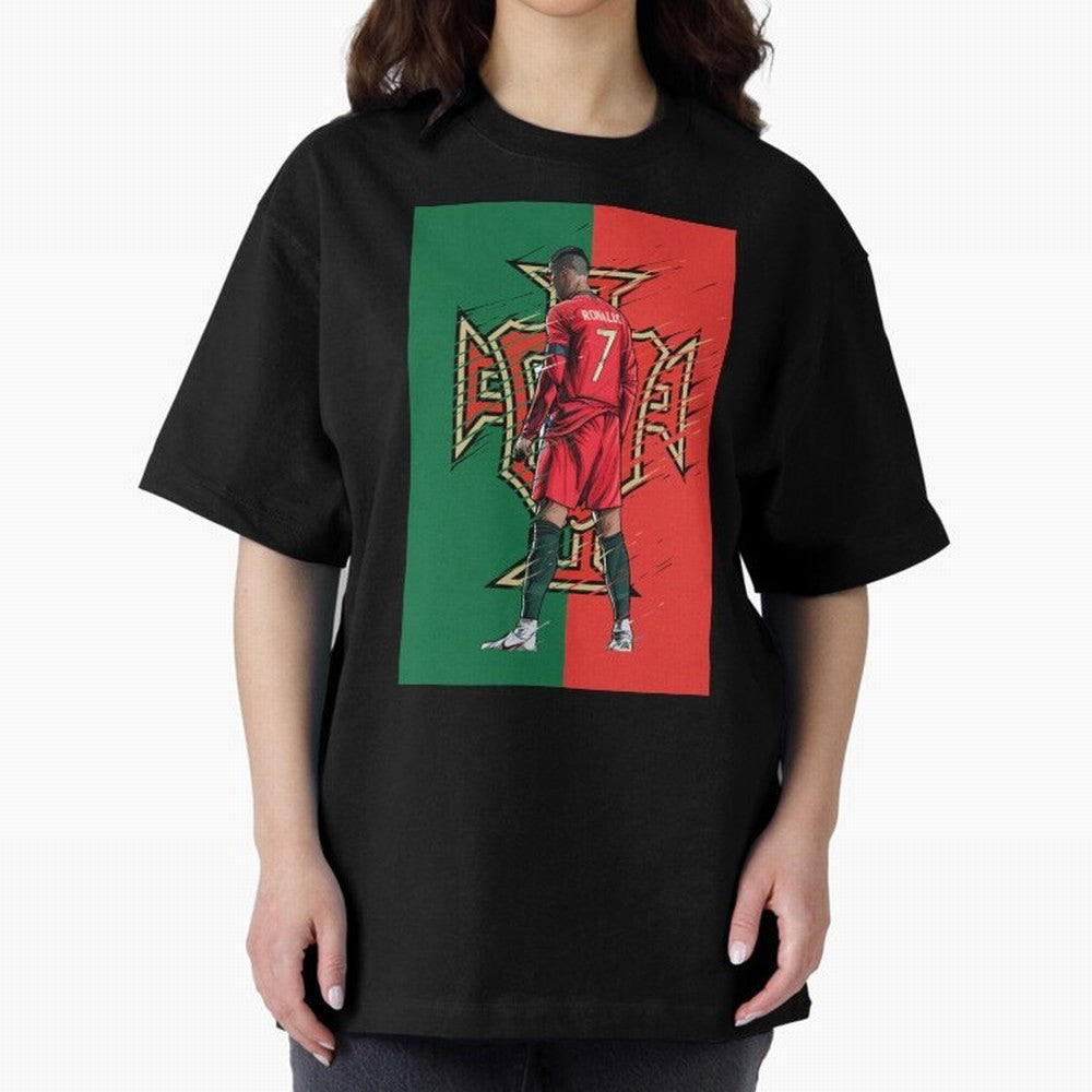CR7 Portugal Oversized T-Shirt Relive FIFA World Cup 2026 Group Stage for Fans of Haaland and Mbappe and Brazil, Portugal and Argentina, Bringing Supporter Pride, Iconic Celebrations, Legendary Names and Global Match Day Energy; Perfect for Fans,