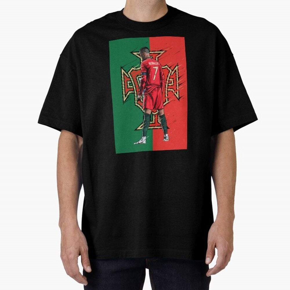 CR7 Portugal Oversized T-Shirt Relive FIFA World Cup 2026 Group Stage for Fans of Haaland and Mbappe and Brazil, Portugal and Argentina, Bringing Supporter Pride, Iconic Celebrations, Legendary Names and Global Match Day Energy; Perfect for Fans,