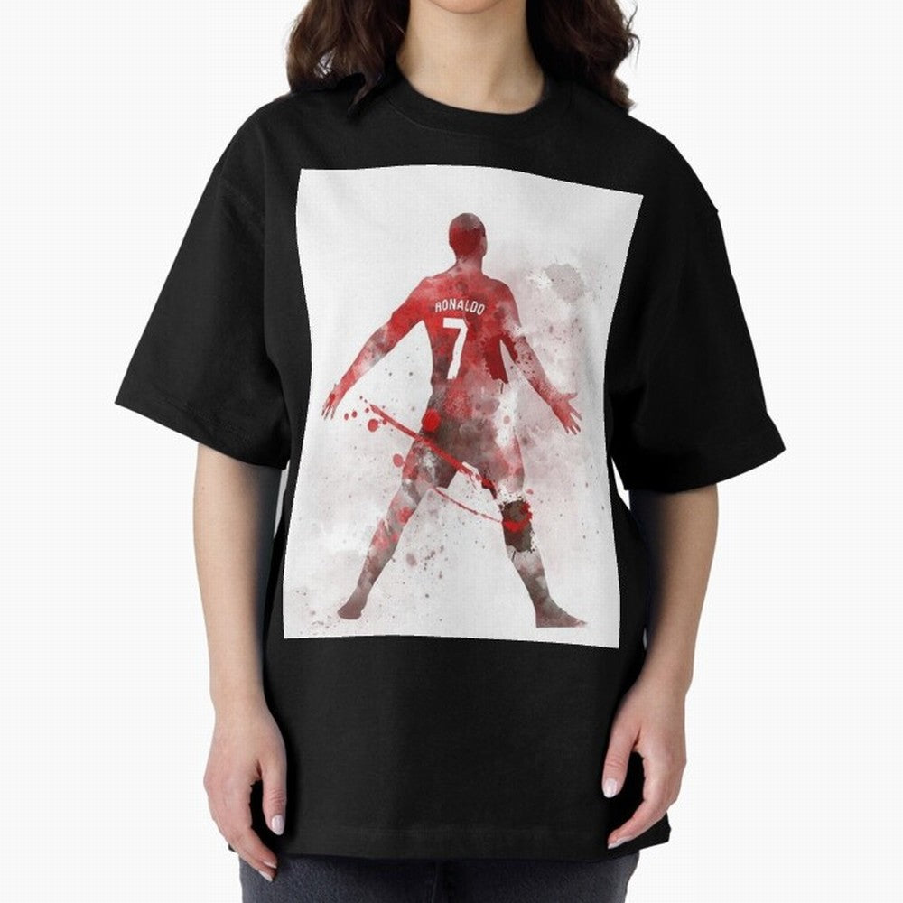 Cristiano Ronaldo Oversized T-Shirt Show Support during the FIFA World Cup 2026 Journey through Haaland Highlights, Argentina and Brazil Pride, Vintage Soccer Flavor, Modern Football Stars, National Flags and Final Night Emotion; Built for