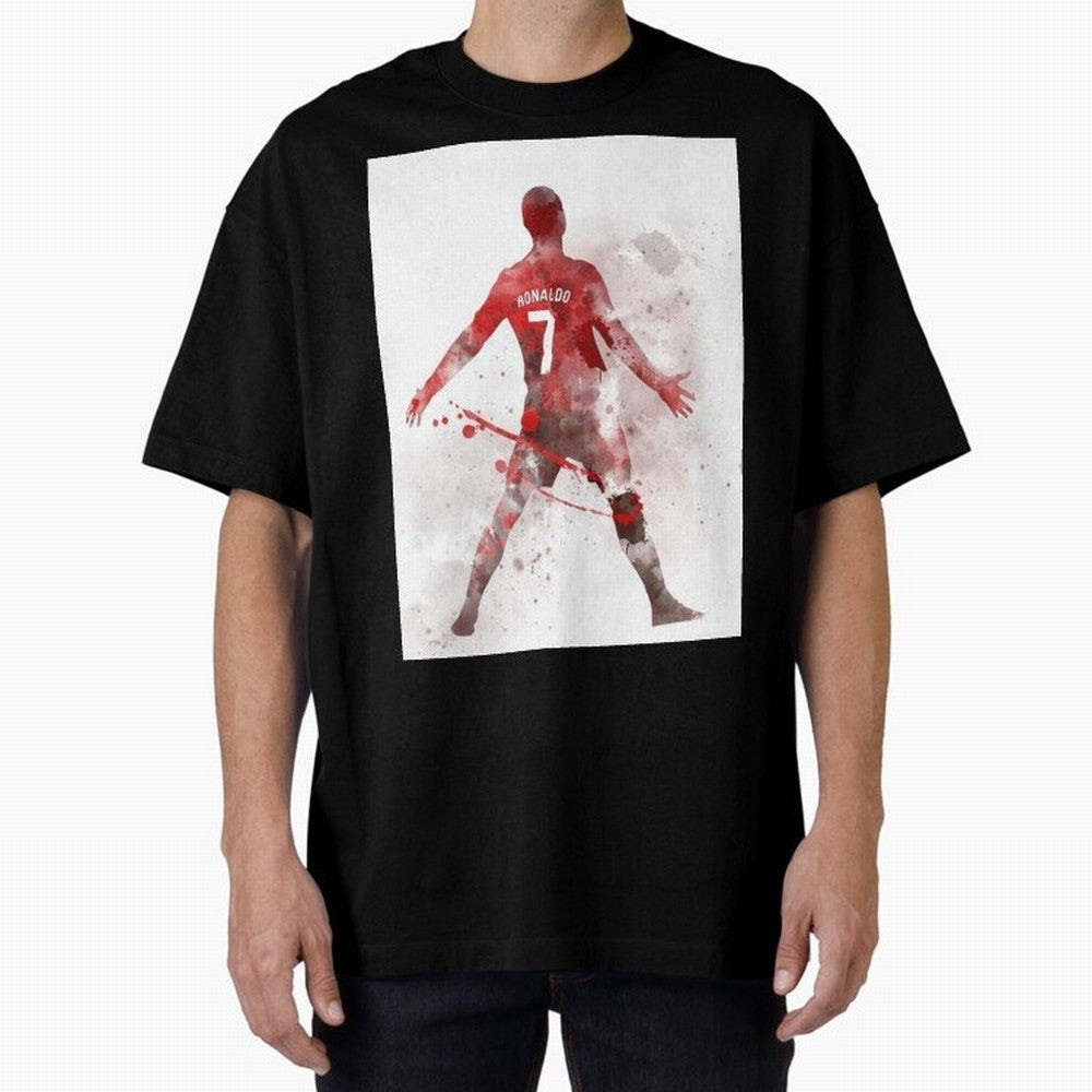 Cristiano Ronaldo Oversized T-Shirt Show Support during the FIFA World Cup 2026 Journey through Haaland Highlights, Argentina and Brazil Pride, Vintage Soccer Flavor, Modern Football Stars, National Flags and Final Night Emotion; Built for