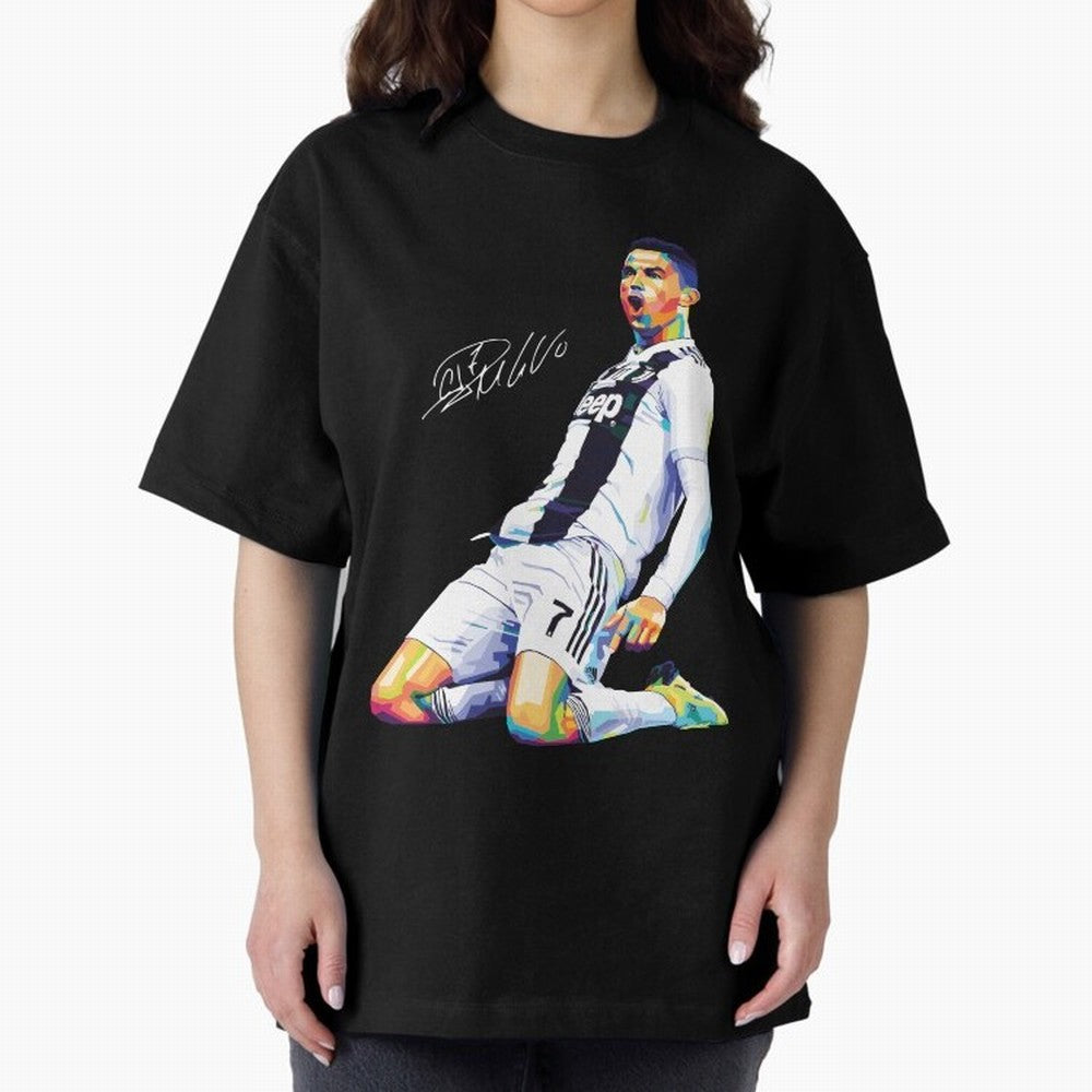 C Ronaldo Wpap Pop Art Oversized T-Shirt Remember Iconic Moments from FIFA World Cup 2026 USA Canada Mexico for Fans of Haaland and France and Portugal, Bringing Fan Favorite Moments, National Team Passion, Big Match Drama and Soccer History; Ideal