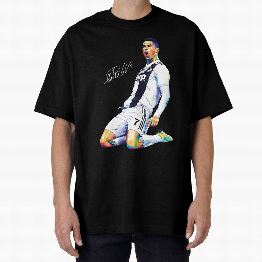 C Ronaldo Wpap Pop Art Oversized T-Shirt Remember Iconic Moments from FIFA World Cup 2026 USA Canada Mexico for Fans of Haaland and France and Portugal, Bringing Fan Favorite Moments, National Team Passion, Big Match Drama and Soccer History; Ideal