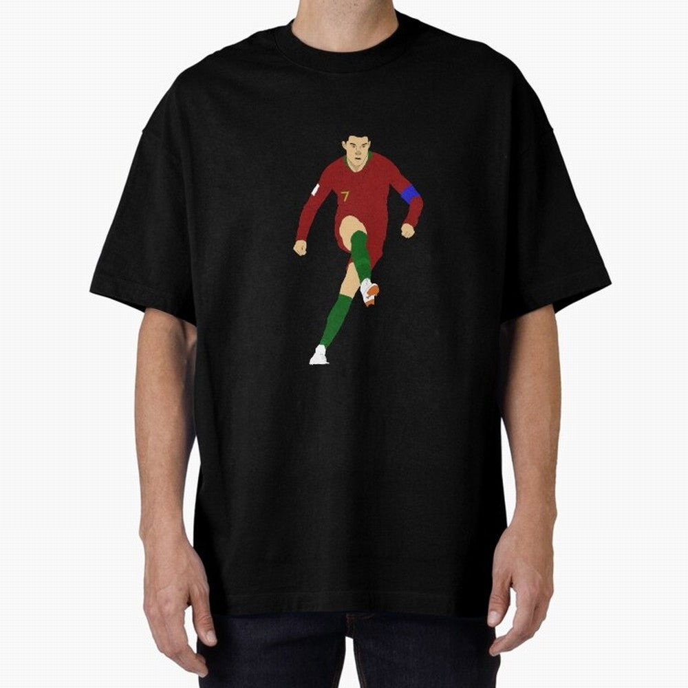 Cristian Ronaldo Design - Portugal - Real Madrid - Illustration - Cartoon - T-Shirt - Shirt - Sticker - Phone Case - CR7 Oversized T-Shirt Celebrate Match Day Hype around FIFA World Cup 2026, Haaland, France and Portugal, Stadium Memories, Football