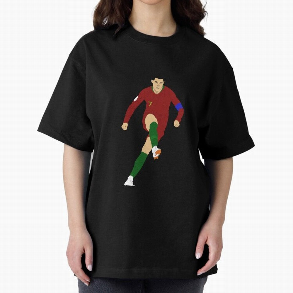 Cristian Ronaldo Design - Portugal - Real Madrid - Illustration - Cartoon - T-Shirt - Shirt - Sticker - Phone Case - CR7 Oversized T-Shirt Celebrate Match Day Hype around FIFA World Cup 2026, Haaland, France and Portugal, Stadium Memories, Football