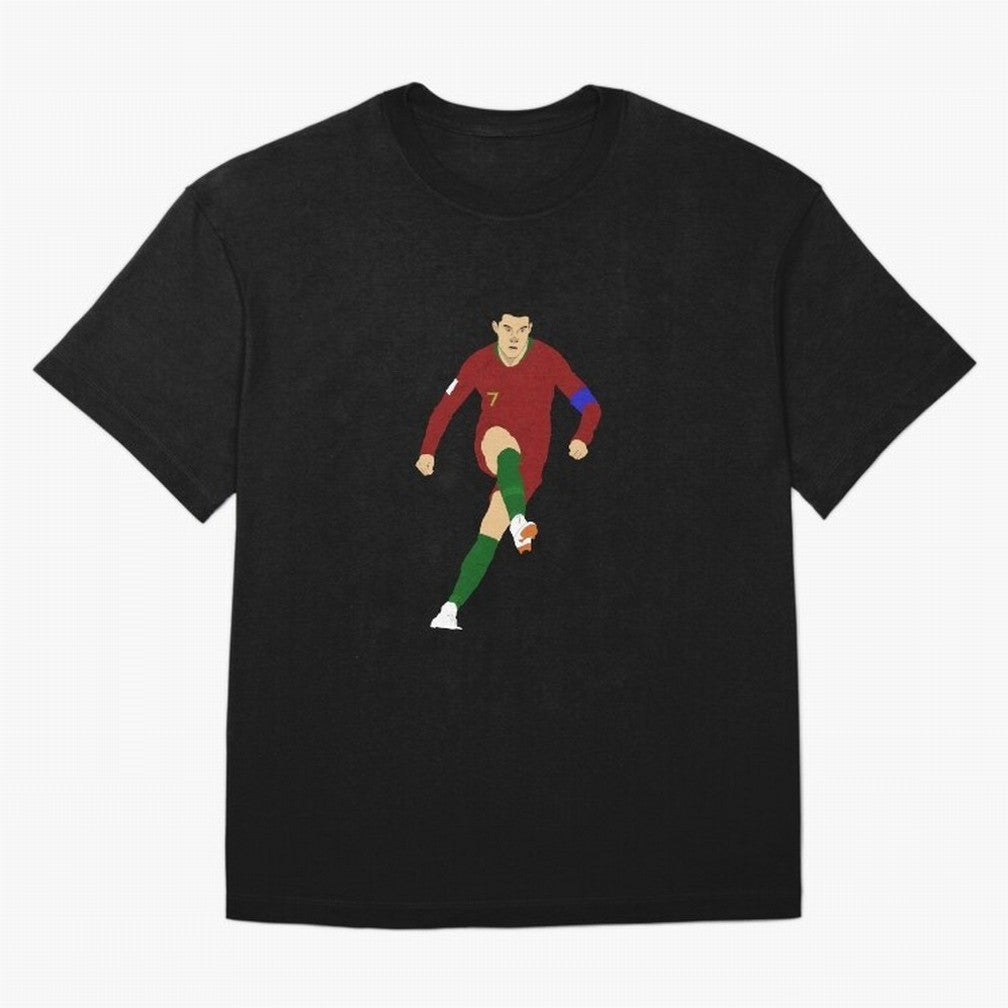 Cristian Ronaldo Design - Portugal - Real Madrid - Illustration - Cartoon - T-Shirt - Shirt - Sticker - Phone Case - CR7 Oversized T-Shirt Celebrate Match Day Hype around FIFA World Cup 2026, Haaland, France and Portugal, Stadium Memories, Football