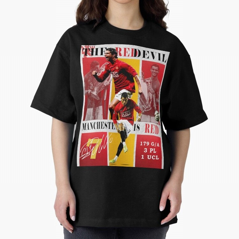 Cristiano Ronaldo 2008 Manchester United Poster Oversized T-Shirt Make Game Day About Global Football Passion for FIFA World Cup 2026, with Messi and Cristiano Ronaldo, Netherlands, Tournament Hype, Historic Matchups, Family Viewing Parties and