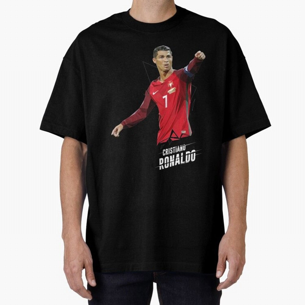 Ronaldo Cristiano Ronaldo Lowpoly Art Oversized T-Shirt Make Every Kick Count in FIFA World Cup 2026 Group Stage Spirit, Featuring France, Neymar, Stadium Memories, Football Loyalty, International Chants and Championship Tradition; Ideal for Fans