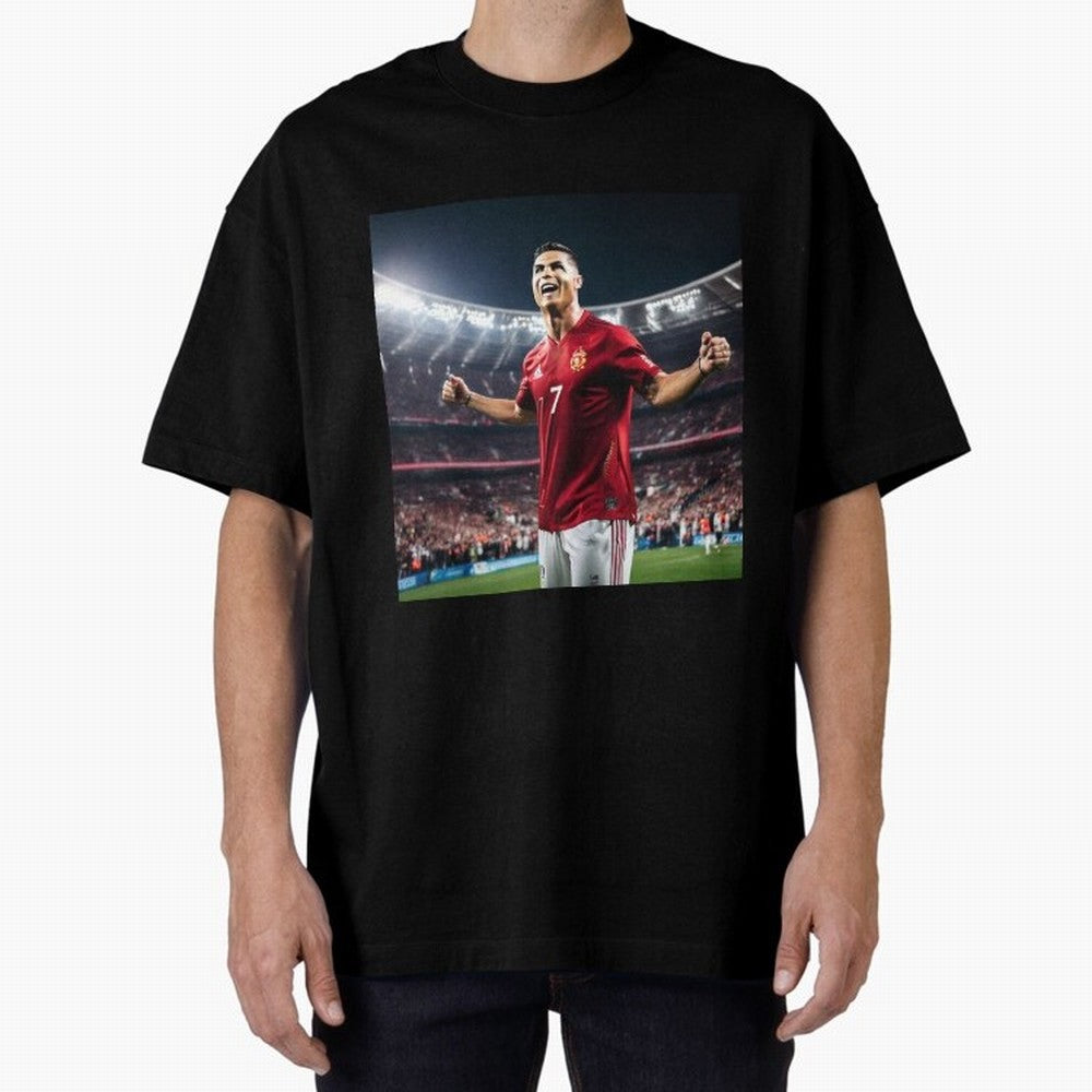 cristiano ronaldo celebrates goal Oversized T-Shirt Experience FIFA World Cup 2026 for Fans of Messi, CR7 and Mbappe and England and Germany, Bringing Champion Mindset, Group Stage Buzz, Knockout Tension and Passionate Fan Culture; Perfect for