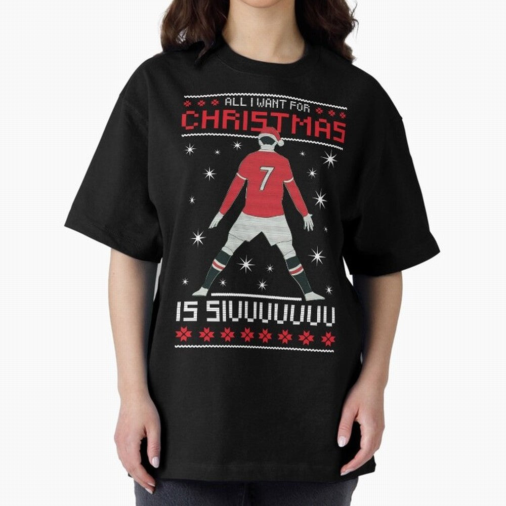 ALL I WANT FOR CHRISTMAS IS SIU Oversized T-Shirt Bring Match Day Fire to FIFA World Cup 2026 USA Canada Mexico for Fans of Haaland and Brazil, Bringing Classic Soccer Heritage, Championship Pressure, Fan Loyalty and International Pride; Created