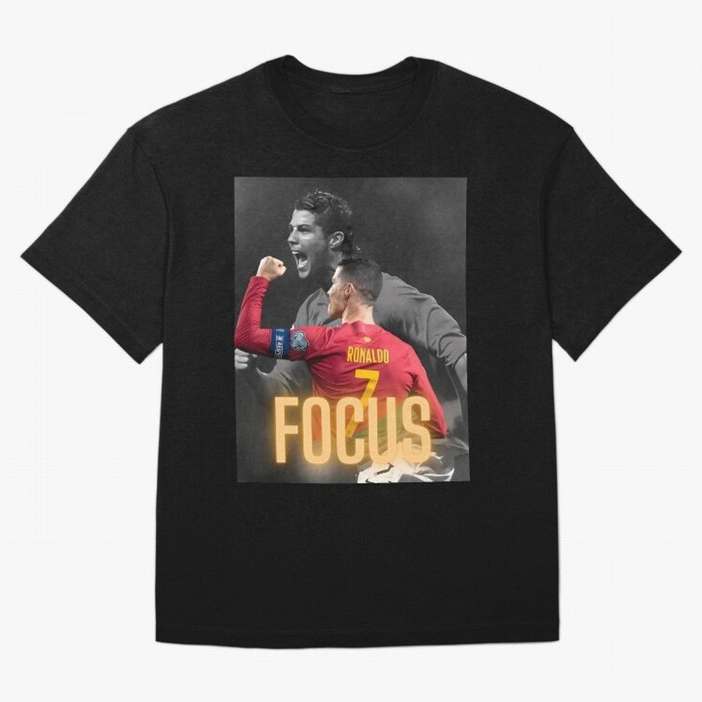 Focus With CR7 Oversized T-Shirt Make Your Look Match FIFA World Cup 2026 Spirit, with England, France and Netherlands, Mbappe, Vintage Soccer Flavor, Modern Football Stars, National Flags and Final Night Emotion; Made for Collectors Who Enjoy